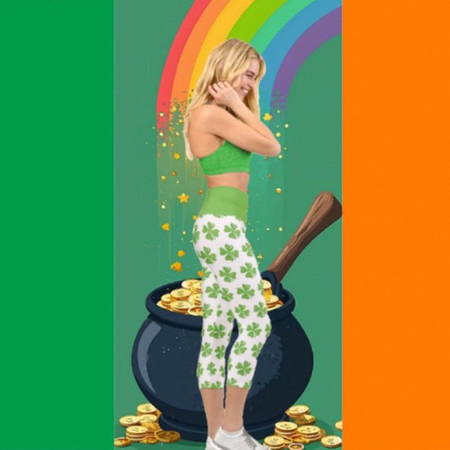 Leggings Capri Capris de alta derrota del Día de San Patricio (Subido por el creador)
