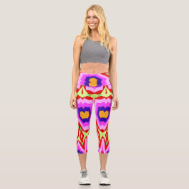 Leggings Capri Capris De Alta Descendencia, Un Ca De Diseño Multi