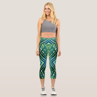Leggings Capri Capris De Alta Descendencia, Un Ca De Diseño Multi