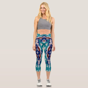 Leggings Capri Capris de alta potencia, diseño geométrico único