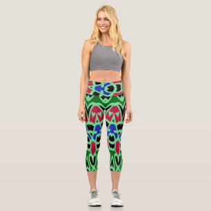 Leggings Capri Capris de alta potencia, un diseño multicolor a mo