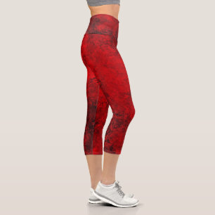 Leggings Capri Capris de alto deseo de color marrón rojo   Zazzle