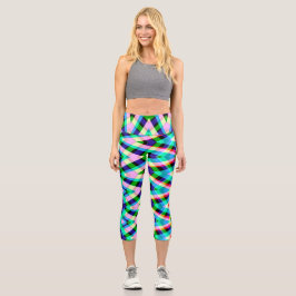 Leggings Capri Capris de alto deseo, diseño elegante de zigzag