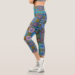Leggings Capri Capris de alto nivel de arte folclórico armenio