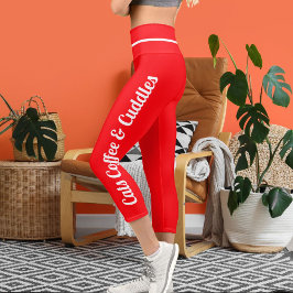 Leggings Capri Capris de alto nivel rojo blanco personalizado