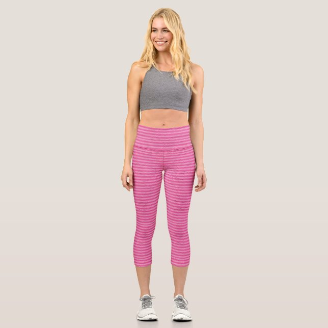 Leggings Capri Capris de banda rosa (Anverso)