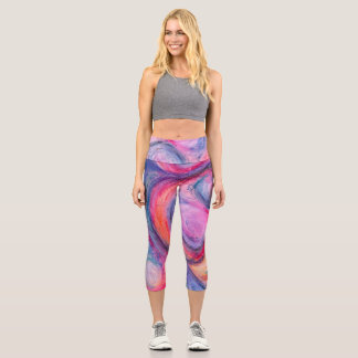 Leggings Capri Capris de cintura alta