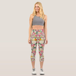 Leggings Capri Capris de cintura alta
