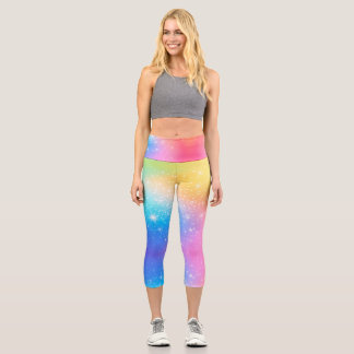 Leggings Capri Capris de cintura alta arcoíris personalizables