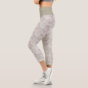 Leggings Capri Capris de cintura alta con estampado de paisley de