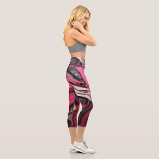 Leggings Capri Capris de cintura alta Cyber-Magenta Velocity
