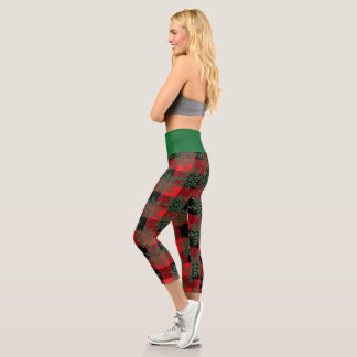 Leggings Capri Capris de cintura alta elegantes para Navidad