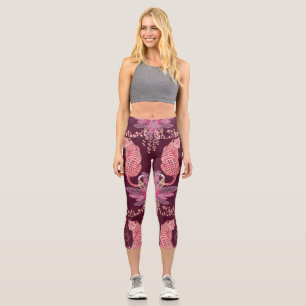 Leggings Capri Capris de cintura alta leopardos acuarela