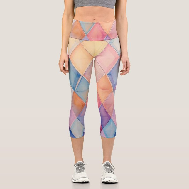 Leggings Capri Capris de cintura alta Pastel Prism (Anverso)