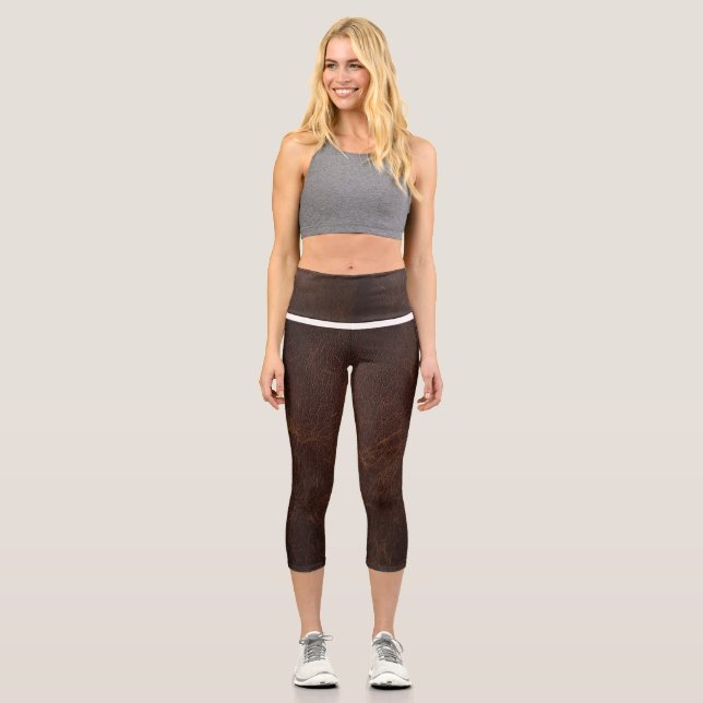Leggings Capri Capris De Cuero De Alto Desgaste (Anverso)