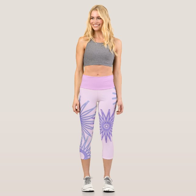 Leggings Capri Capris de forma de diseño geométrico (Anverso)