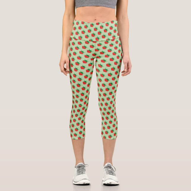 Leggings Capri Capris de fresa de altura (Anverso)