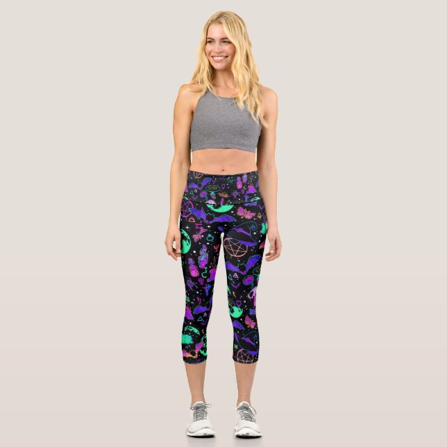 Leggings Capri Capris de Halloween de alto derroche (Anverso)