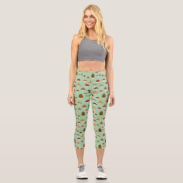 Leggings Capri Capris de hongos otoñales