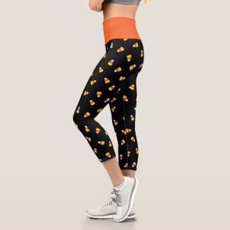 Leggings Capri Capris de la leyenda impresa en negro de maíz dulc