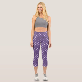 Leggings Capri Capris de puntos púrpura de polka