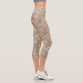 Leggings Capri Capris de taupe abstractos para cualquier ocasión