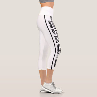 Leggings Capri Capris de yoga blanco de alta Waisted, XS (0-2)