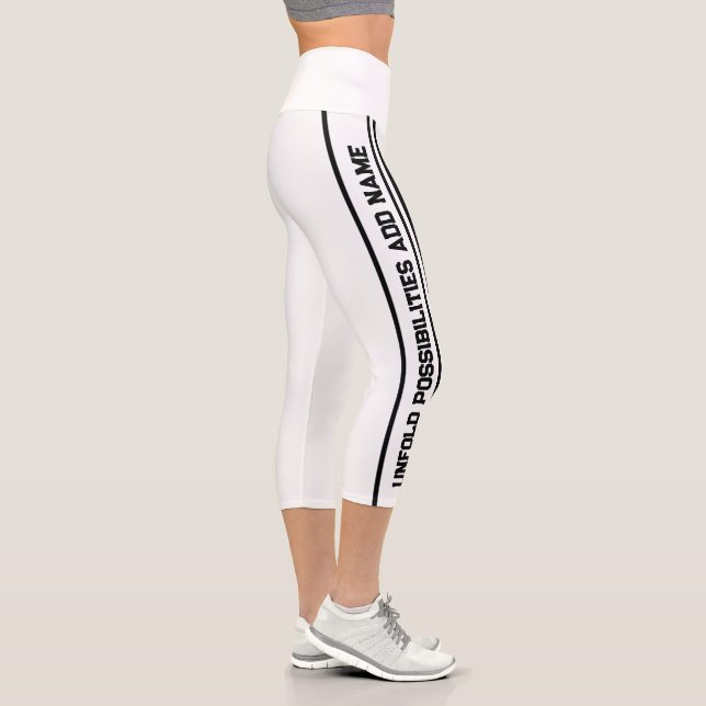 Leggings Capri Capris de yoga blanco de alta Waisted, XS (0-2) (Derecha)