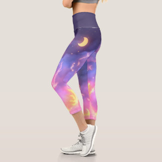 Leggings Capri Capris de yoga brillante y nublado