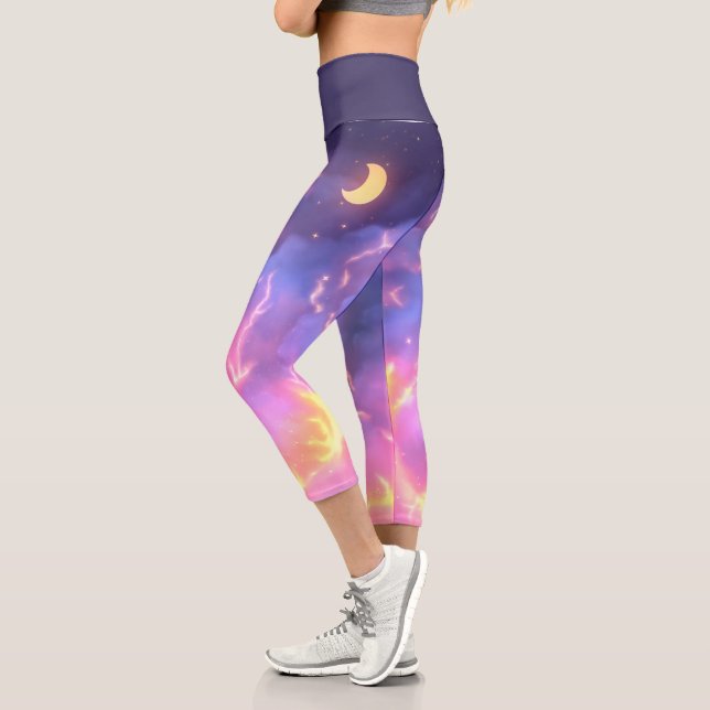 Leggings Capri Capris de yoga brillante y nublado (Izquierda)