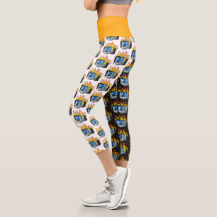 Leggings Capri Capris De Yoga Con Alto Desgaste En Incendio Infor