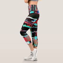 Leggings Capri Capris de Yoga de Cintura Alta Abstract Freedom –