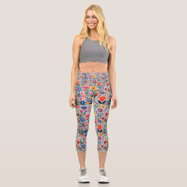 Leggings Capri Capris de yoga personalizados de cintura alta
