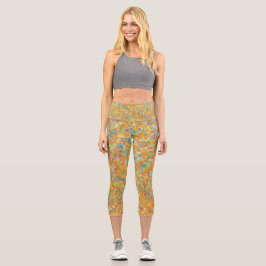 Leggings Capri Capris de yoga únicos de cintura alta