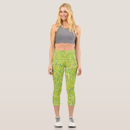 Leggings Capri Capris de yoga únicos de cintura alta