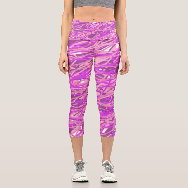 Leggings Capri Capris de yoga únicos de cintura alta (Anverso)