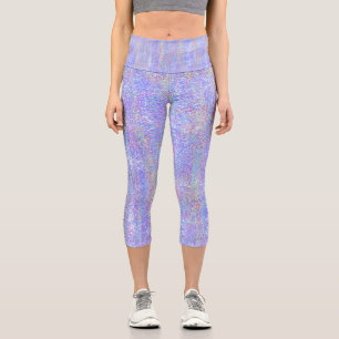 Leggings Capri Capris en un pequeño patrón púrpura punteado