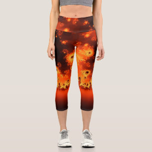 Leggings Capri Capris fractal solar