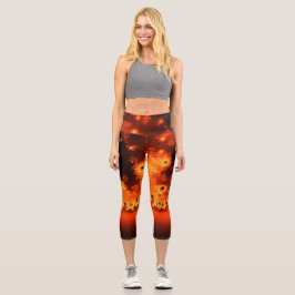Leggings Capri Capris fractal solar