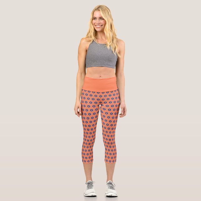 Leggings Capri Capris geométrico de alta capacidad - Diseño elega (Anverso)