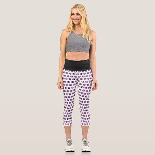 Leggings Capri Capris geométrico de alta capacidad - Diseño elega (Anverso)