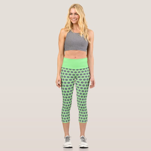 Leggings Capri Capris geométrico de alta capacidad - Diseño elega (Anverso)