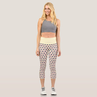 Leggings Capri Capris geométrico de alta capacidad - Diseño elega