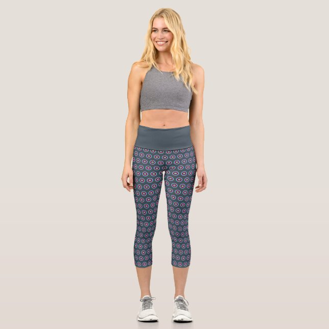 Leggings Capri Capris geométrico de alta capacidad - Diseño elega (Anverso)