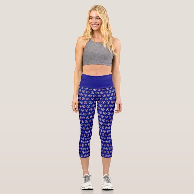 Leggings Capri Capris geométrico de alta capacidad - Diseño elega (Anverso)