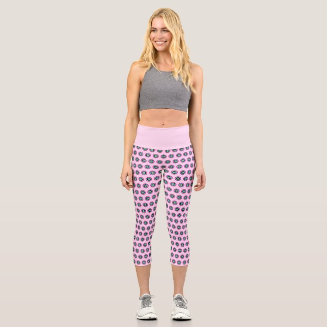 Leggings Capri Capris geométrico de alta capacidad - Diseño elega (Anverso)
