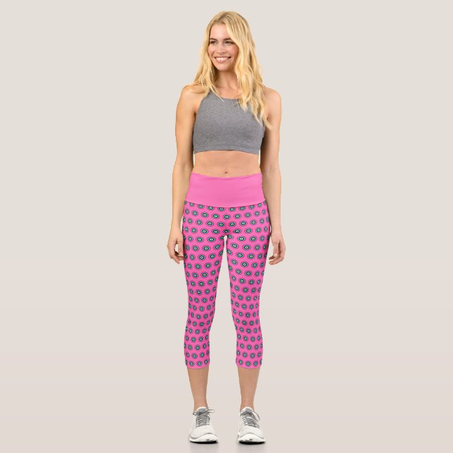 Leggings Capri Capris geométrico de alta capacidad - Diseño elega (Anverso)