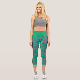 Leggings Capri Capris geométrico de alta capacidad - Diseño elega