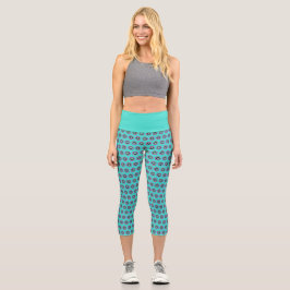 Leggings Capri Capris geométrico de alta capacidad - Diseño elega