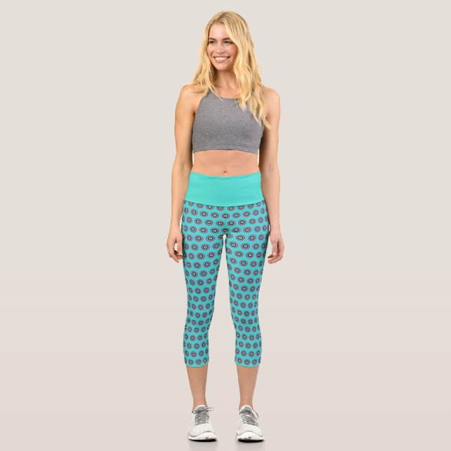 Leggings Capri Capris geométrico de alta capacidad - Diseño elega (Anverso)